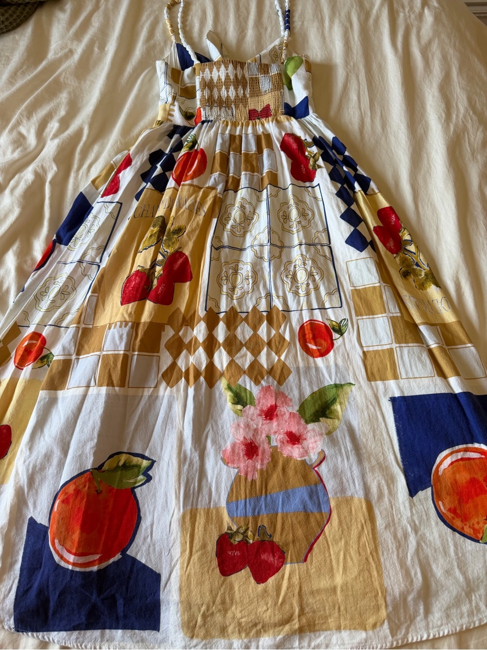 Caroline Constas Champ de Fraises Linen Long Maxi Dress - Picture 6 of 10